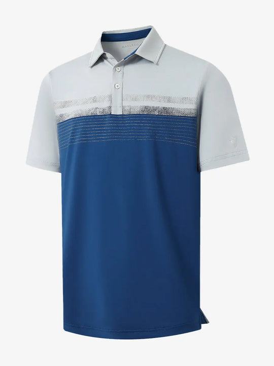 3D render showcasing BLUE fabric and texture of Premium Performance Polo