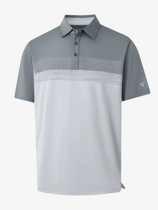 3D render showcasing GREYGLACIER GREY fabric and texture of Premium Performance Polo