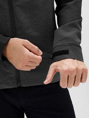 Windproof Colorblock Heather Full Zip Jacket