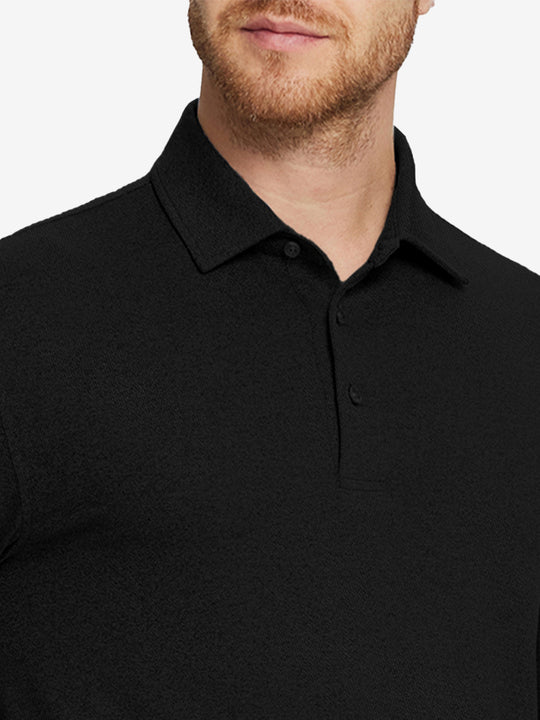 Skin-friendly Long Sleeve Melange Polo