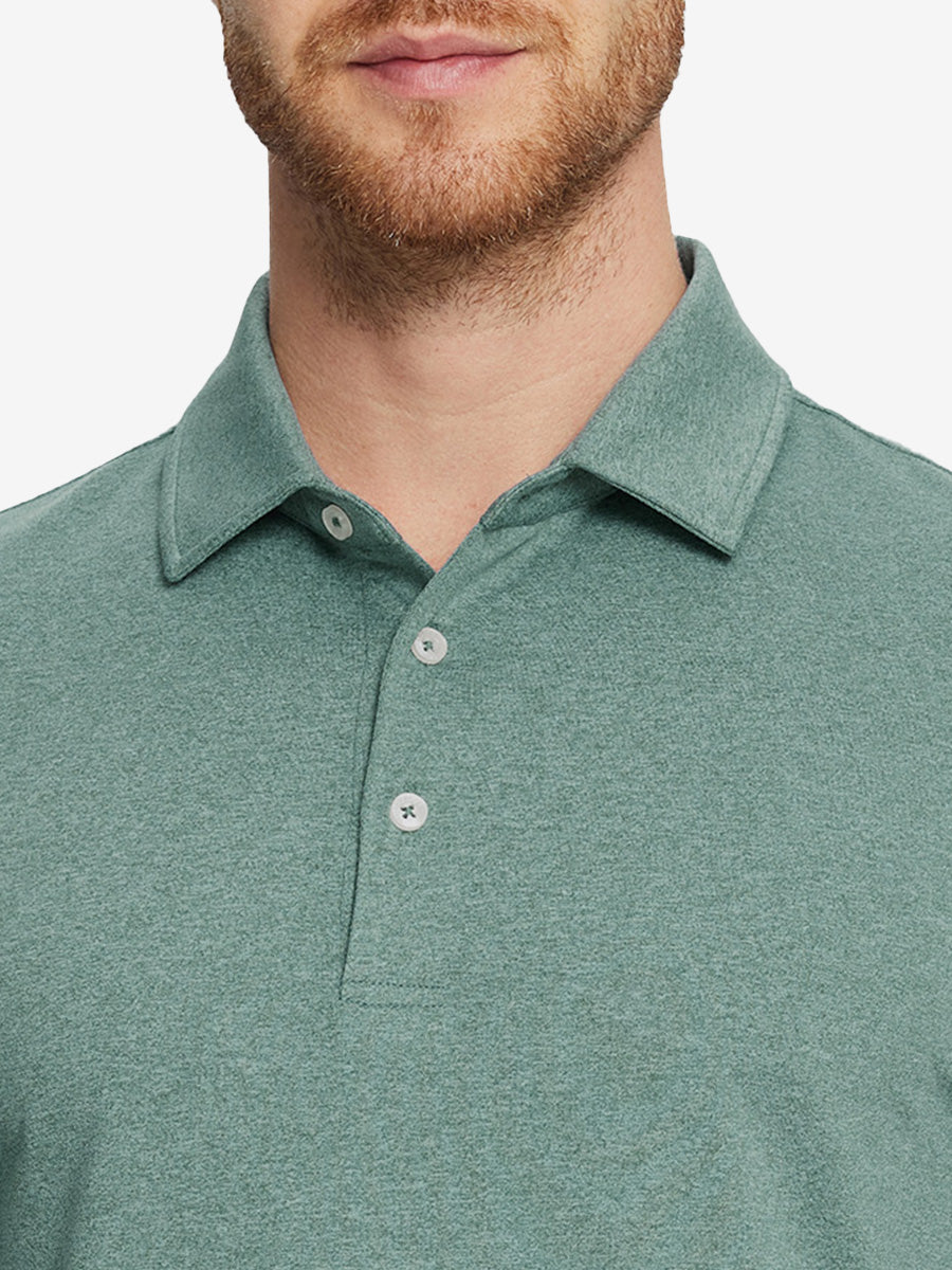 Skin-friendly Long Sleeve Melange Polo