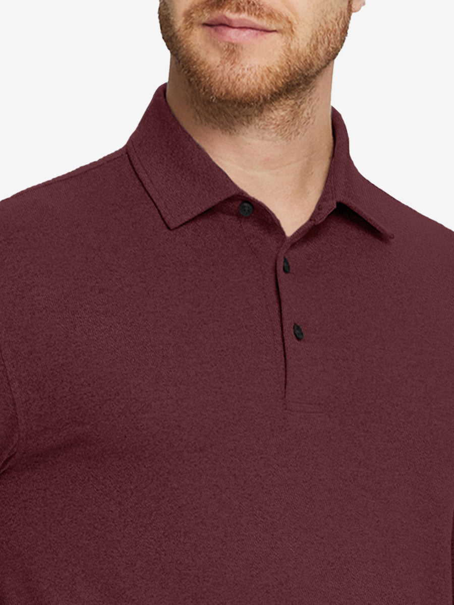 Skin-friendly Long Sleeve Melange Polo