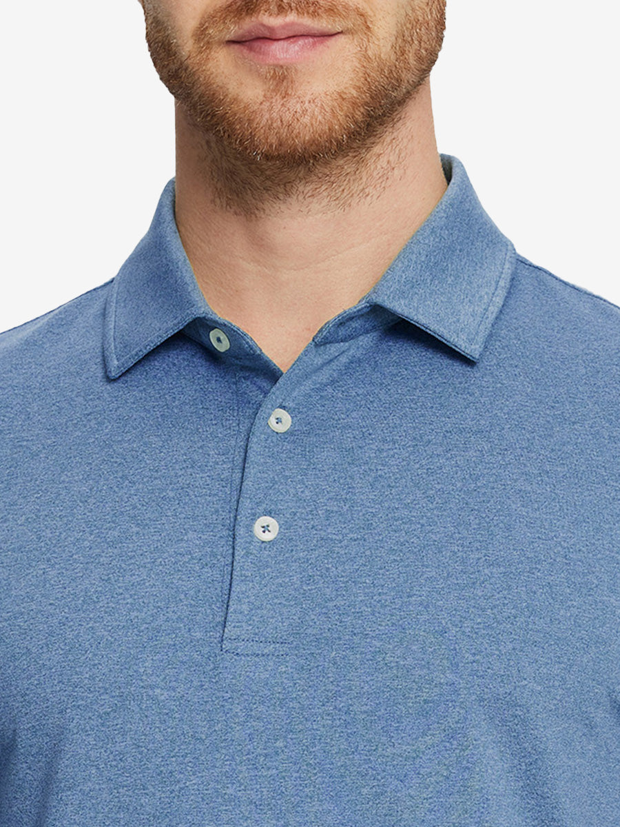 Skin-friendly Long Sleeve Melange Polo