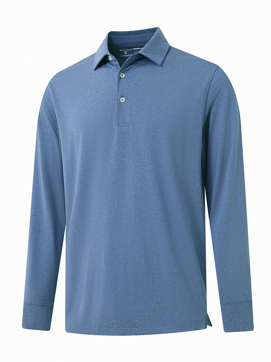 Skin-friendly Long Sleeve Melange Polo