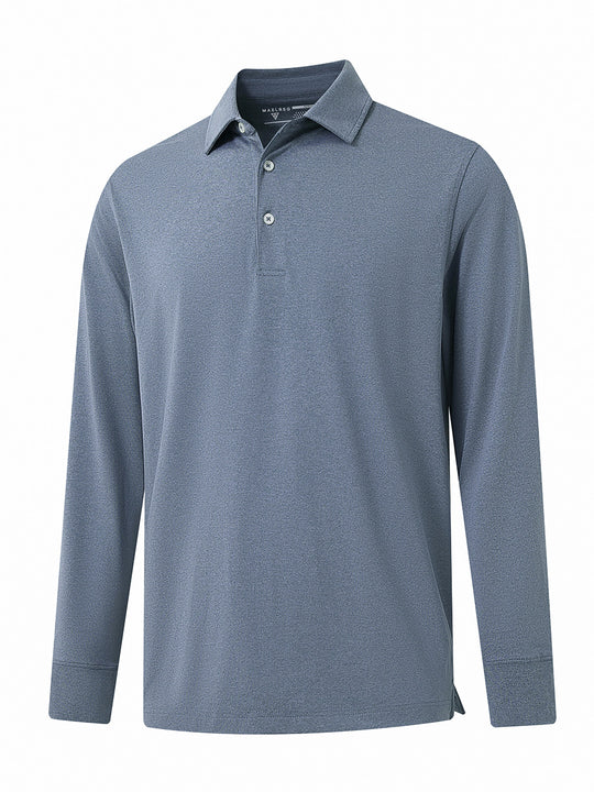 Skin-friendly Long Sleeve Melange Polo