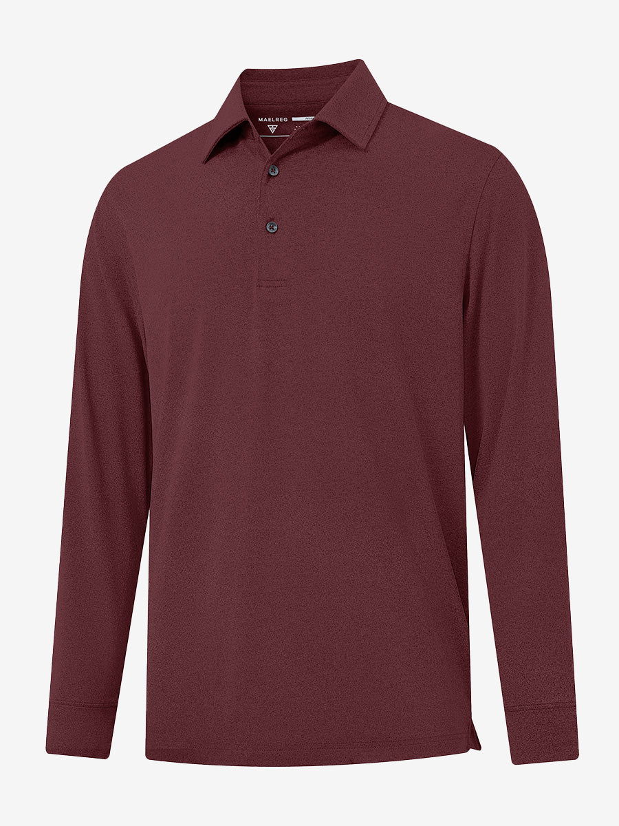 Skin-friendly Long Sleeve Melange Polo