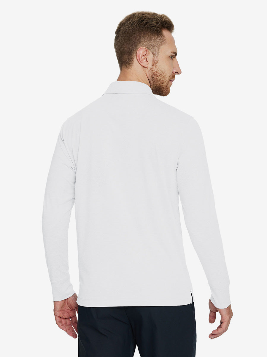 Skin-friendly Long Sleeve Melange Polo