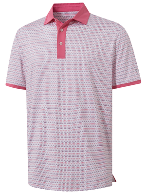 Stylish Full Print Contrast Collared Golf Polo Shirts