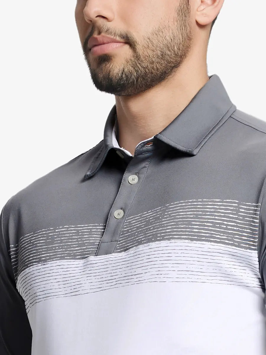 Front view from nose to chest in WHITE Premium Performance Polo