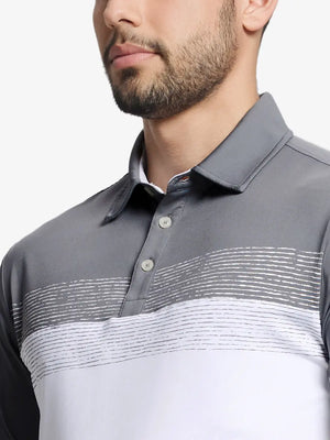 Front view from nose to chest in WHITE Premium Performance Polo